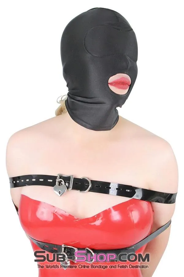 1698DL      Spandex Open Mouth Trainer Hood with Sewn In Blindfold - MEGA Deal