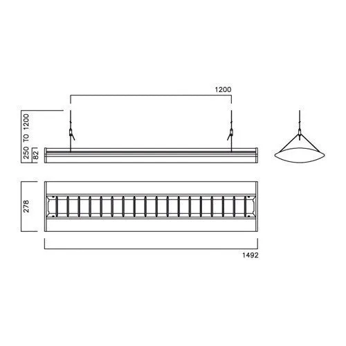 2 x 49 Watt T5 HF Direct/Indirect Light Suspended Fitting - Fixing Kit