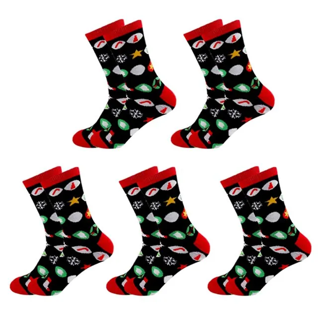 5 Pairs Men/Women Cotton Cartoon Christmas Socks Cute Santa Claus Elk Snow Funny Sock Happy Winter New Year Socks Christmas Gift