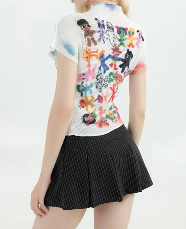 A&A Y2K Harajuku Graphic Print Top