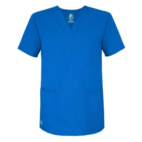 Adar Universal Unisex V-Neck 2  Pocket Scrub Top    Regal Blue  M