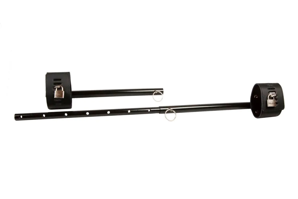 ADJUSTABLE BONDAGE SPREADER BAR WITH CUFFS