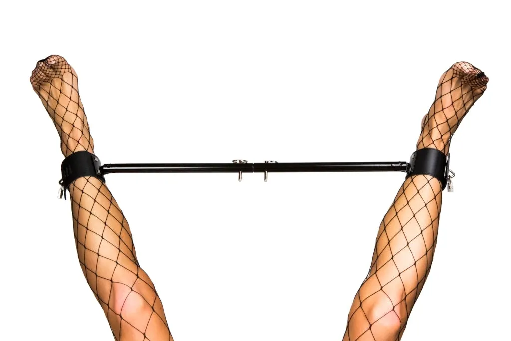 ADJUSTABLE BONDAGE SPREADER BAR WITH CUFFS