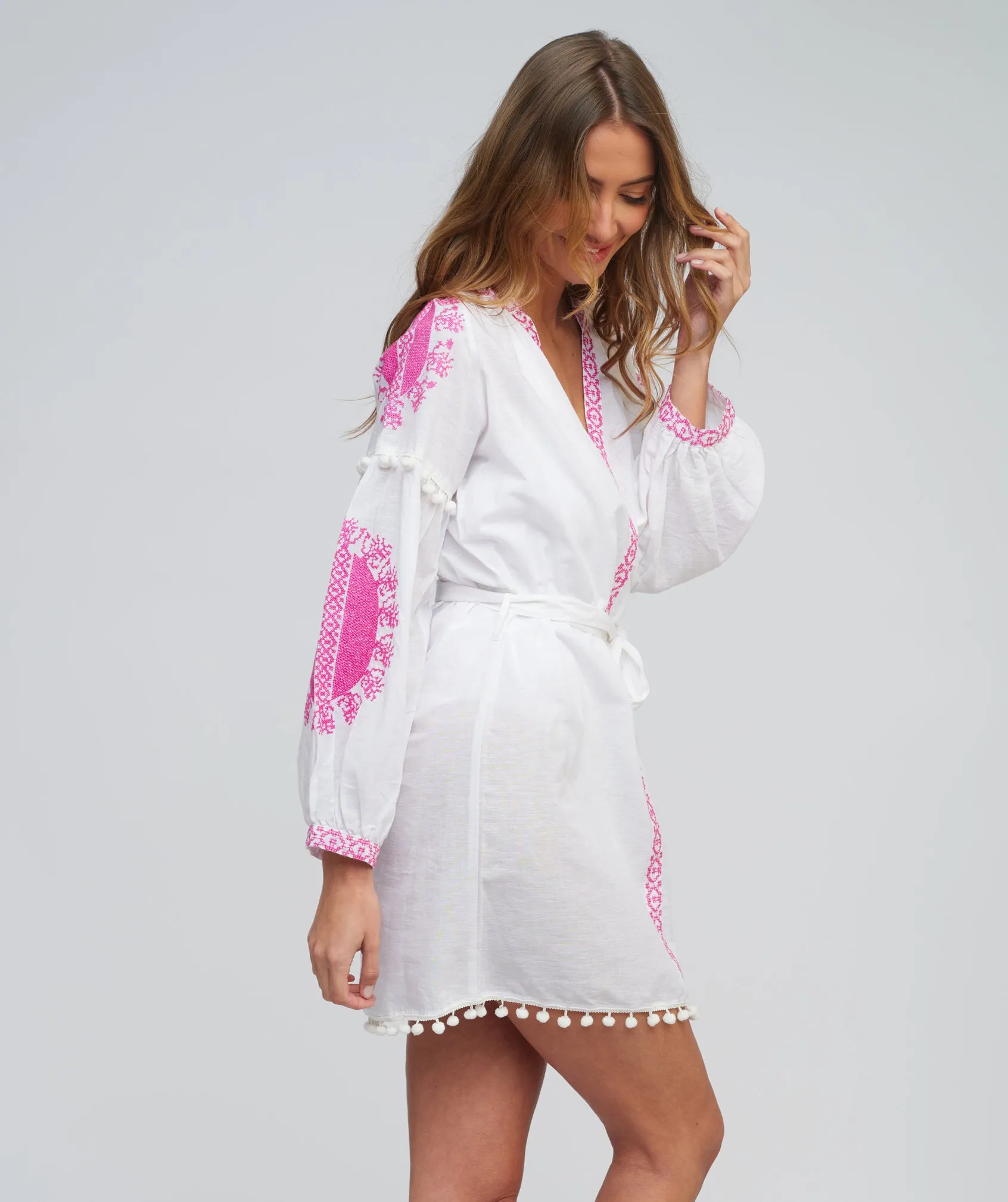 Amara Tunic  - White/Pink