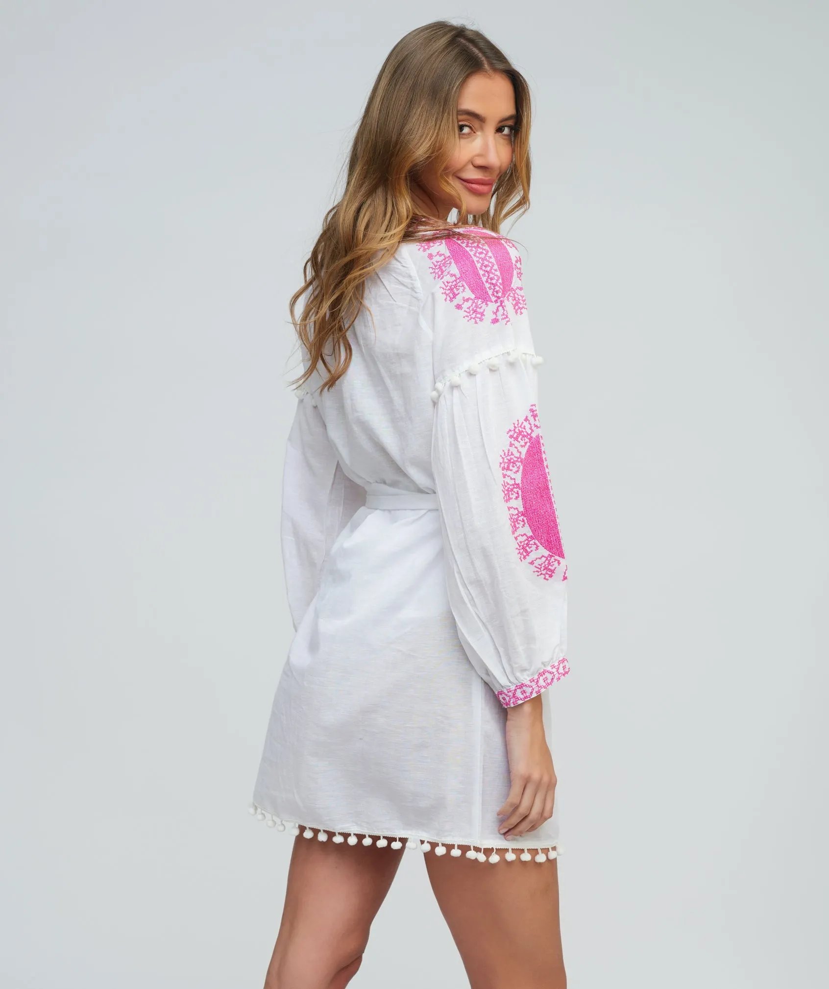 Amara Tunic  - White/Pink