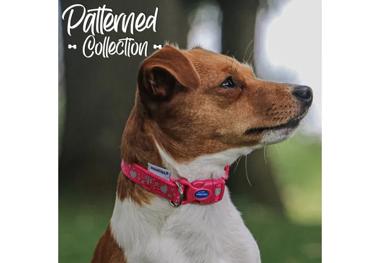 Ancol - Nylon Patterned Adjustable Collar - Red Stars - Medium (30-50cm)