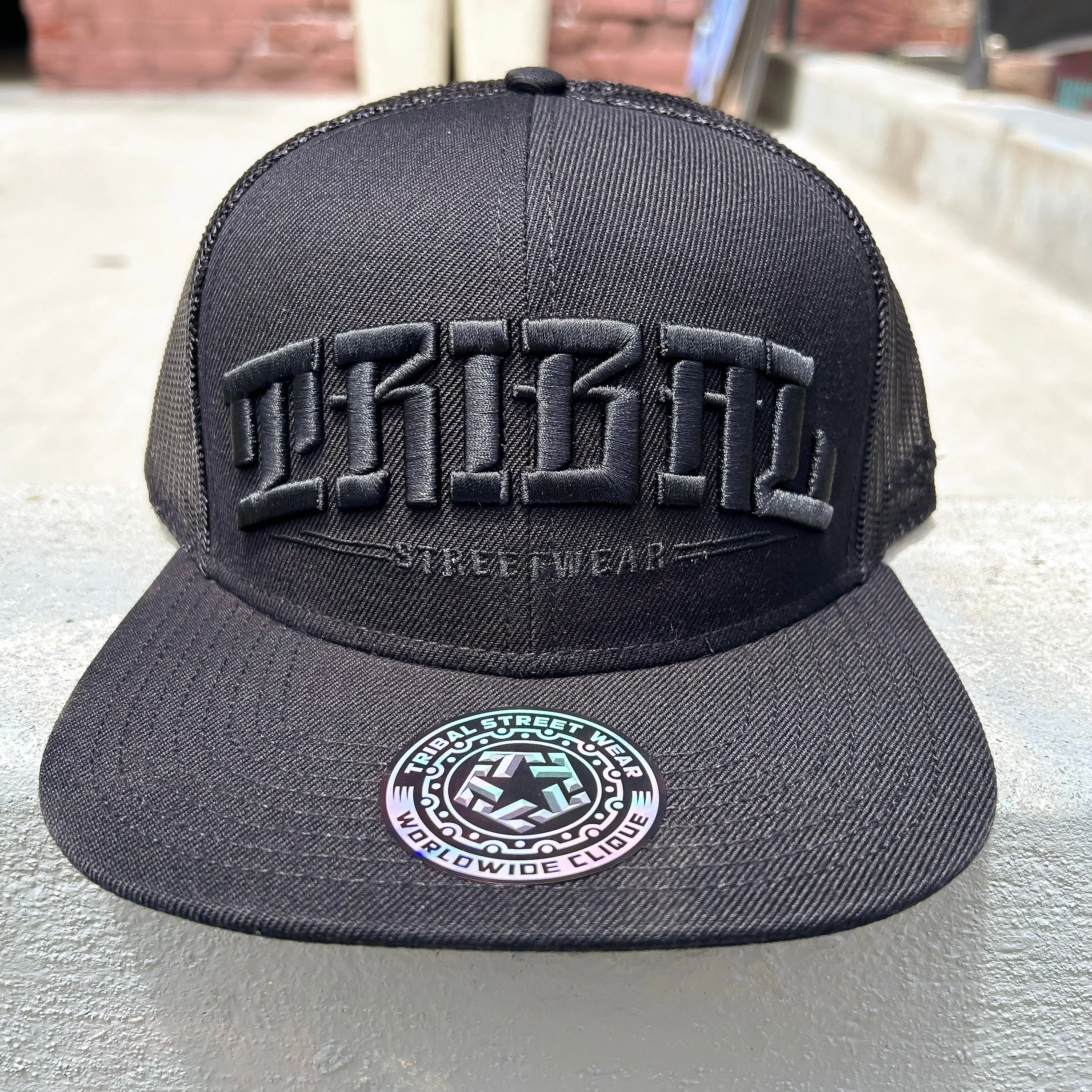 Arched Logo trucker hat (black)