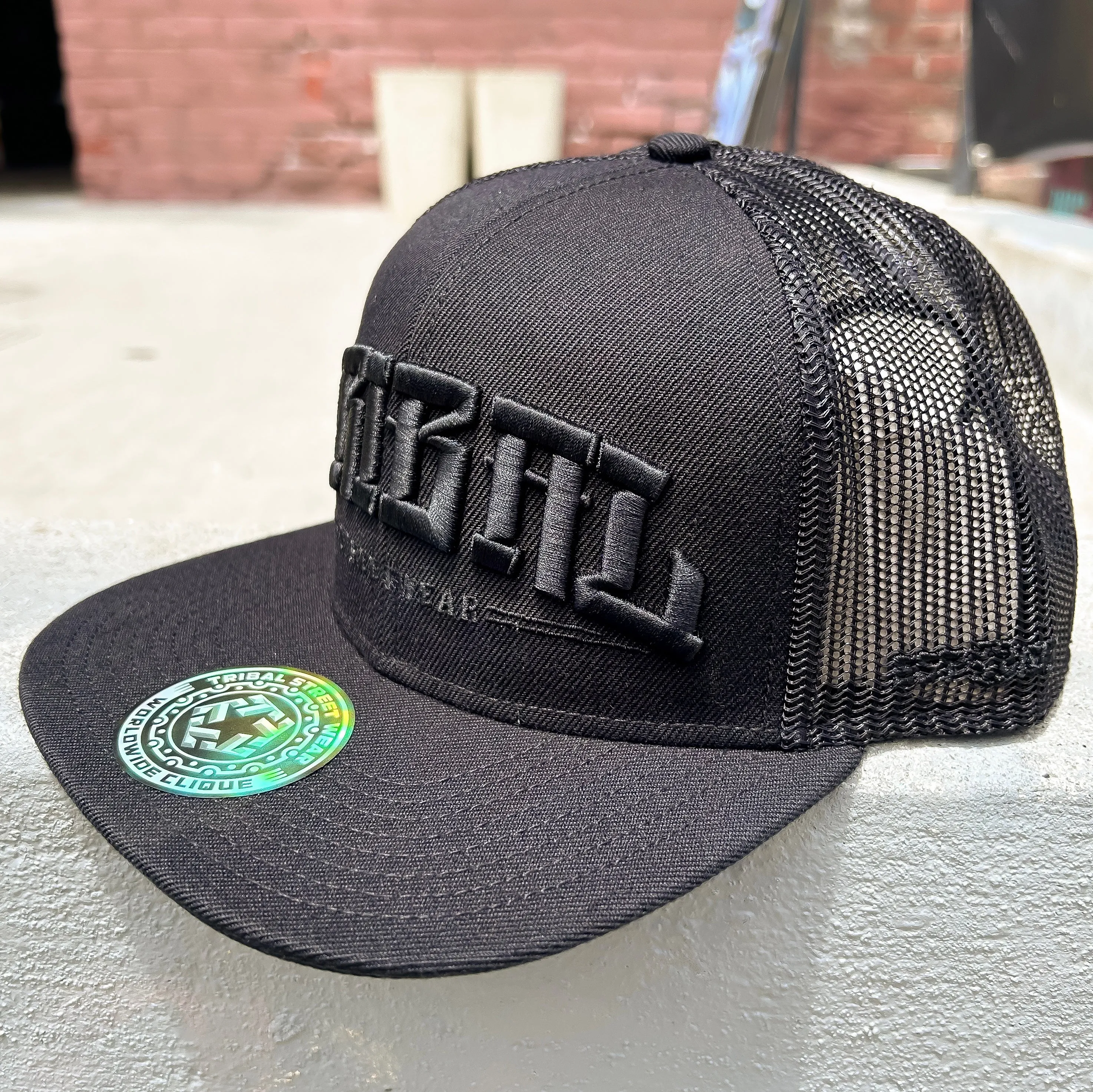 Arched Logo trucker hat (black)