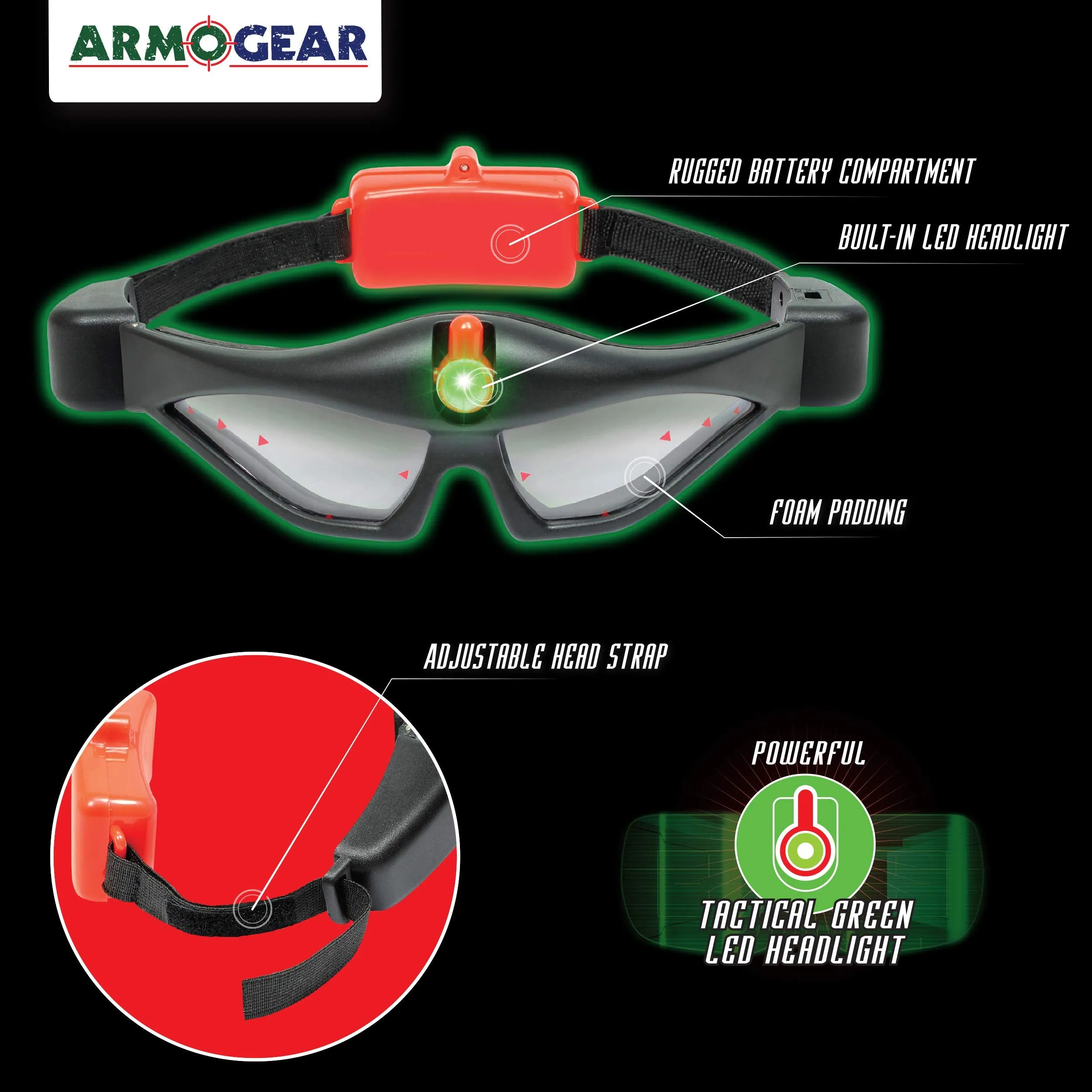 ArmoGear Night Vision Goggles for Kids | Spy Gear Gadgets | Kids Camping Gear Spy Glasses