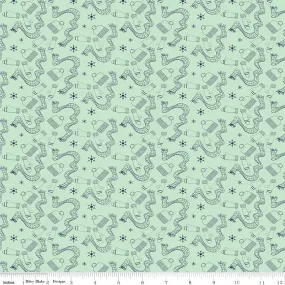 Arrival of Winter Gear Mint Yardage by Sandy Gervais | Riley Blake Designs