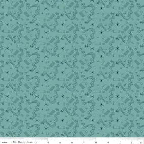 Arrival of Winter Gear Teal Yardage by Sandy Gervais | Riley Blake Designs