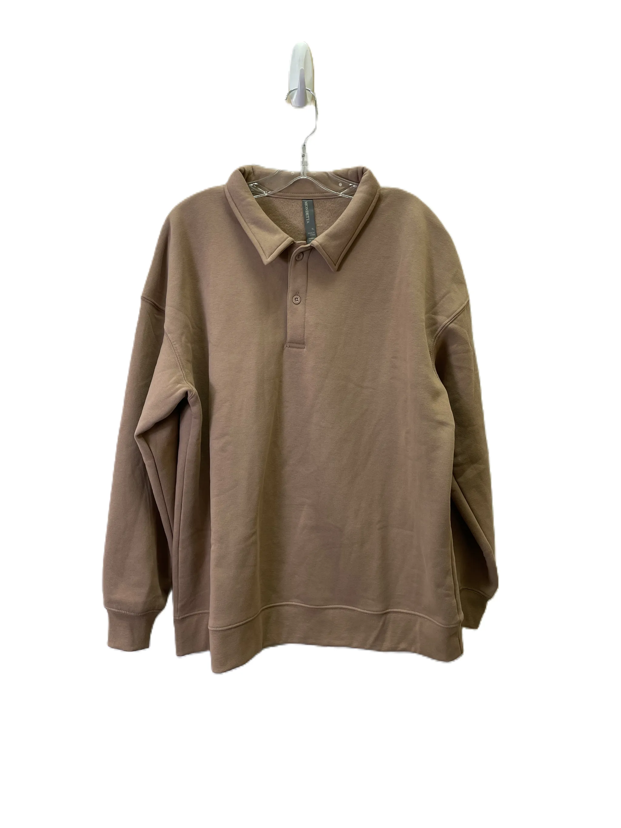 Athletic Sweatshirt Collar By Mondetta In Tan, Size: Xl