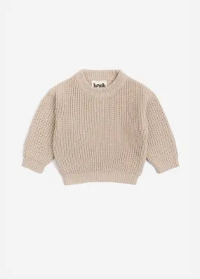 Basic Knit Oversized Sweater - Natural