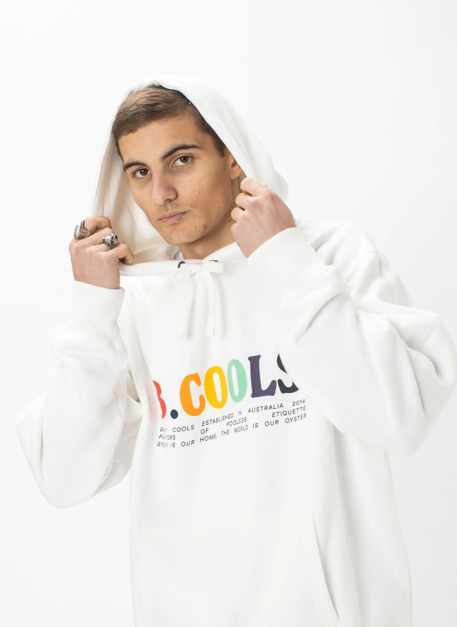 B.Bold Hood Sweatshirt White