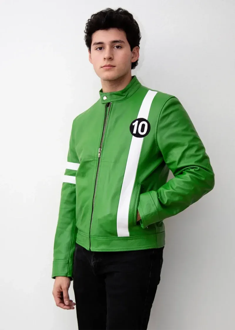 Ben 10 Alien Force Green Leather Jacket