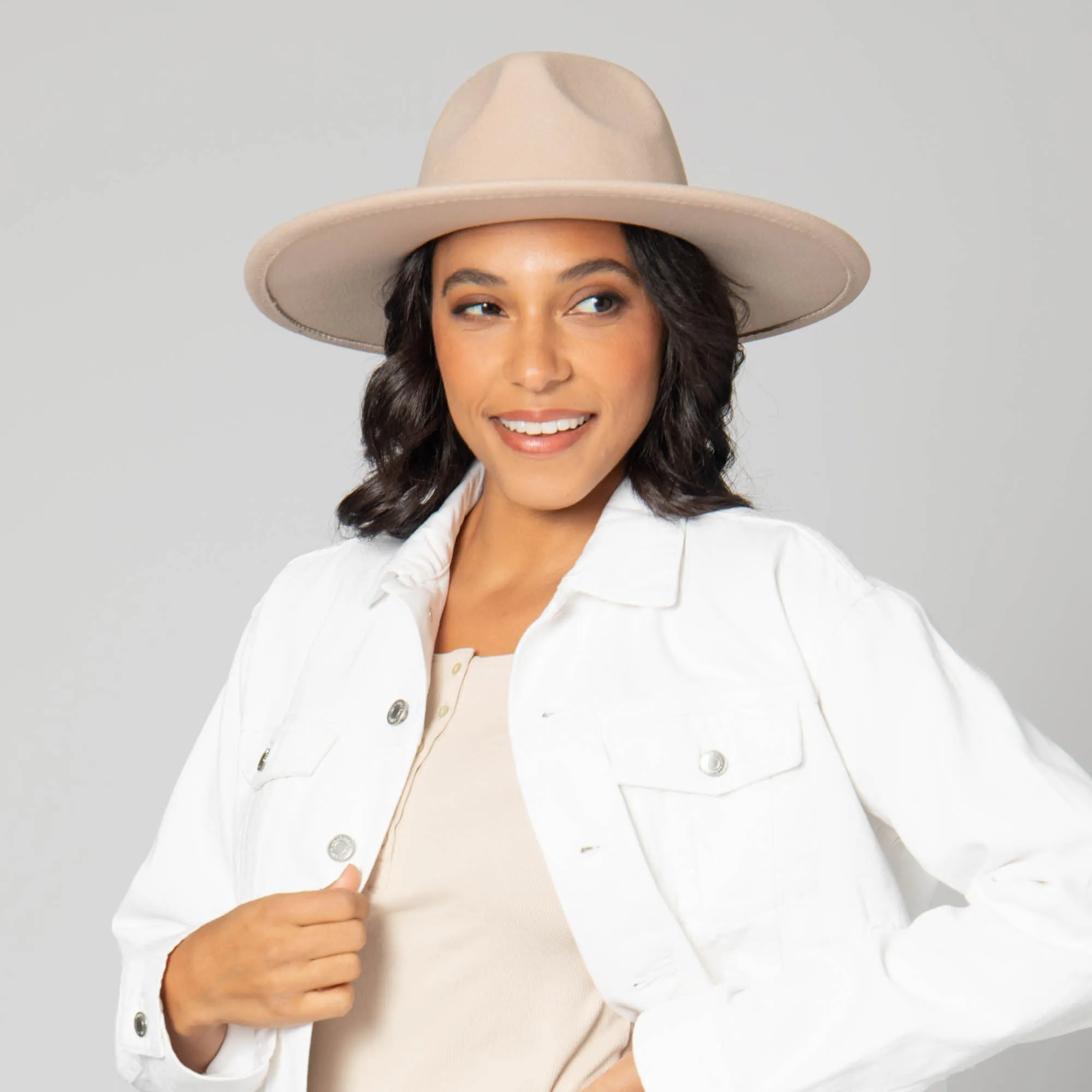 Beverly - Pinch Crown Fedora with Western Buckle