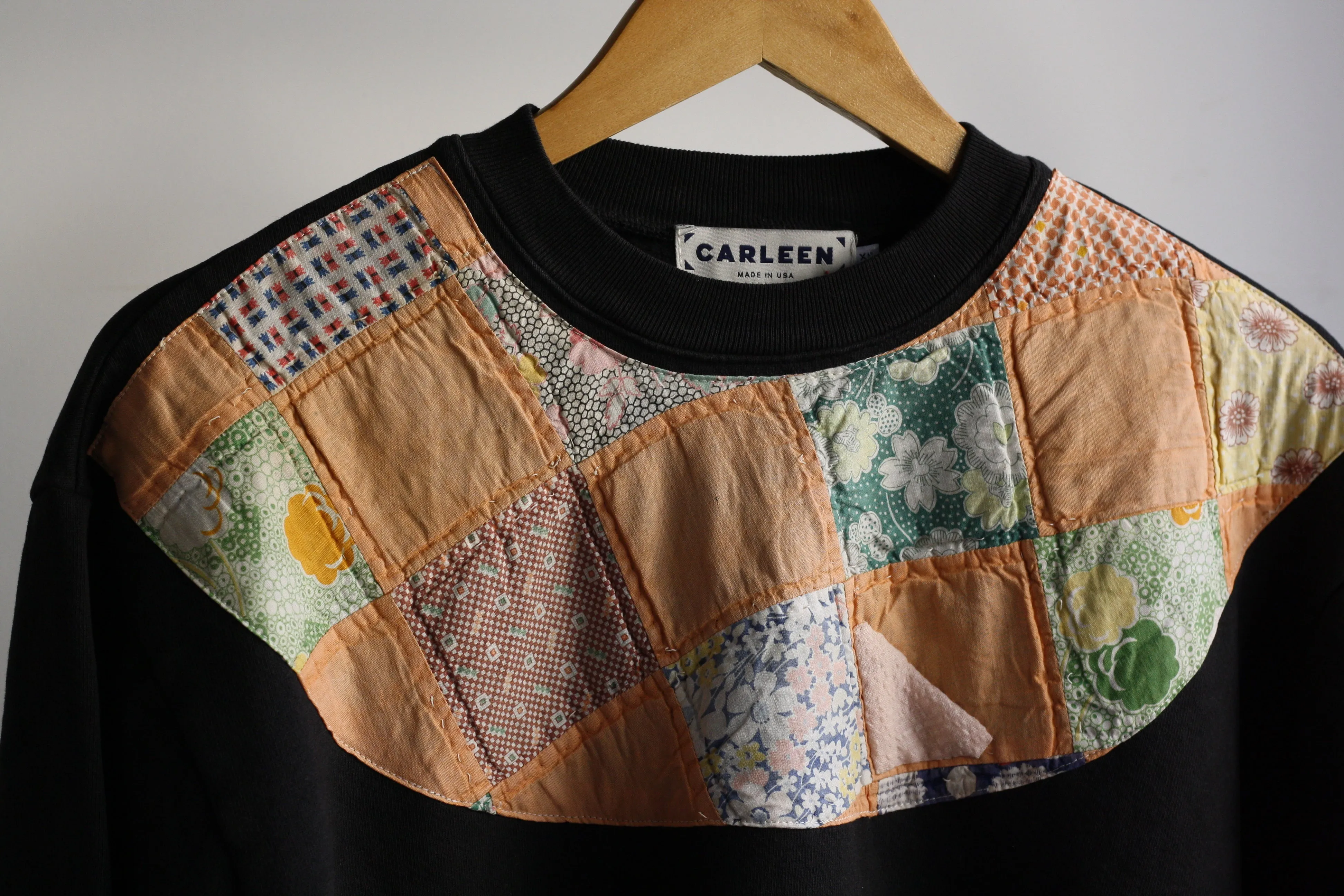 Bib Sweatshirt - OOAK Quilt - X-Small