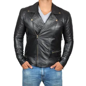 Black Diamond Classic 2 Motorcycle Leather Jacket Men