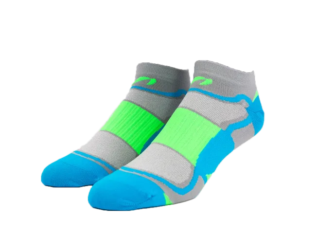 Bright Green/Blue Low Cut Socks