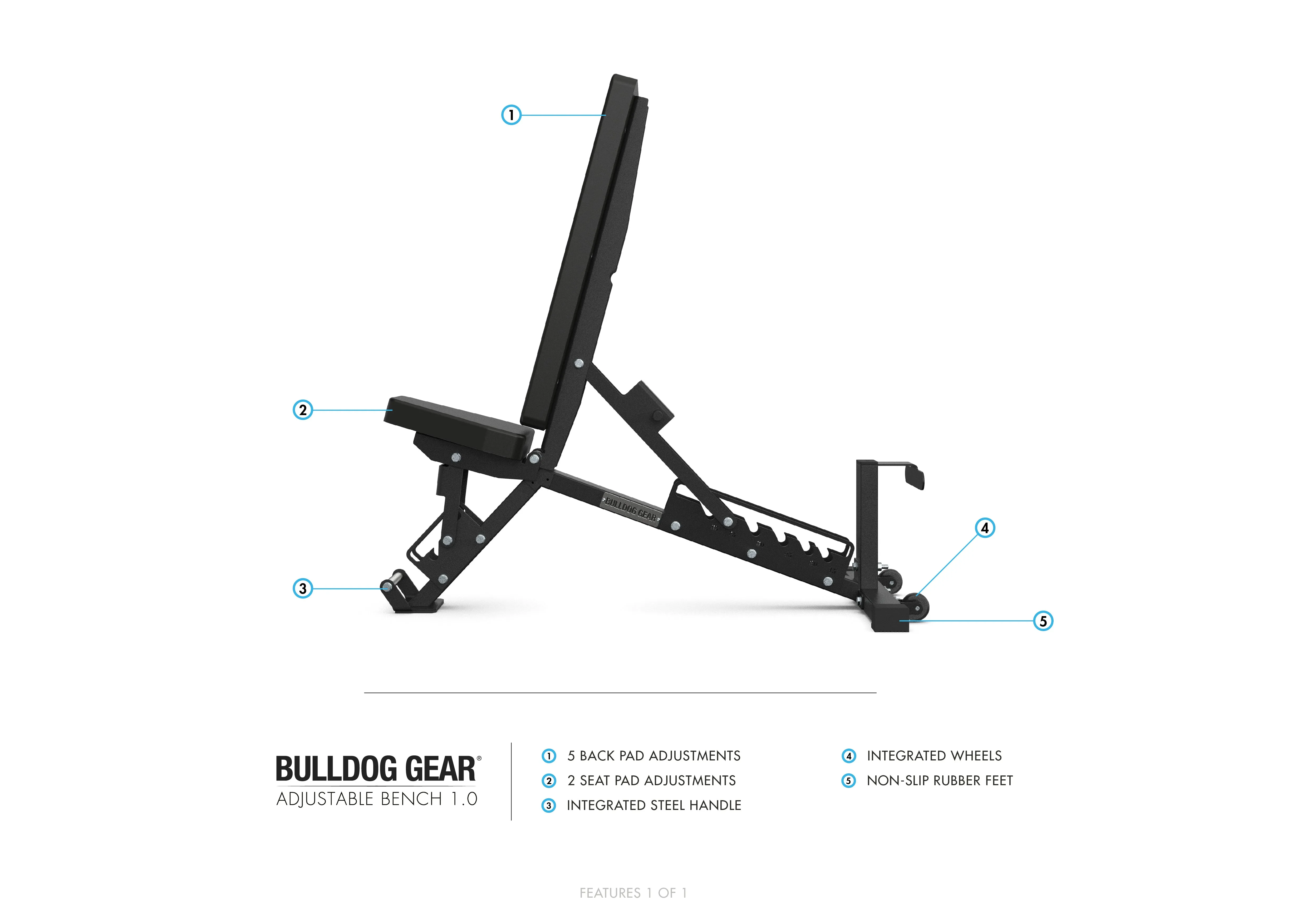 Bulldog Gear - Adjustable Weight Bench 1.0