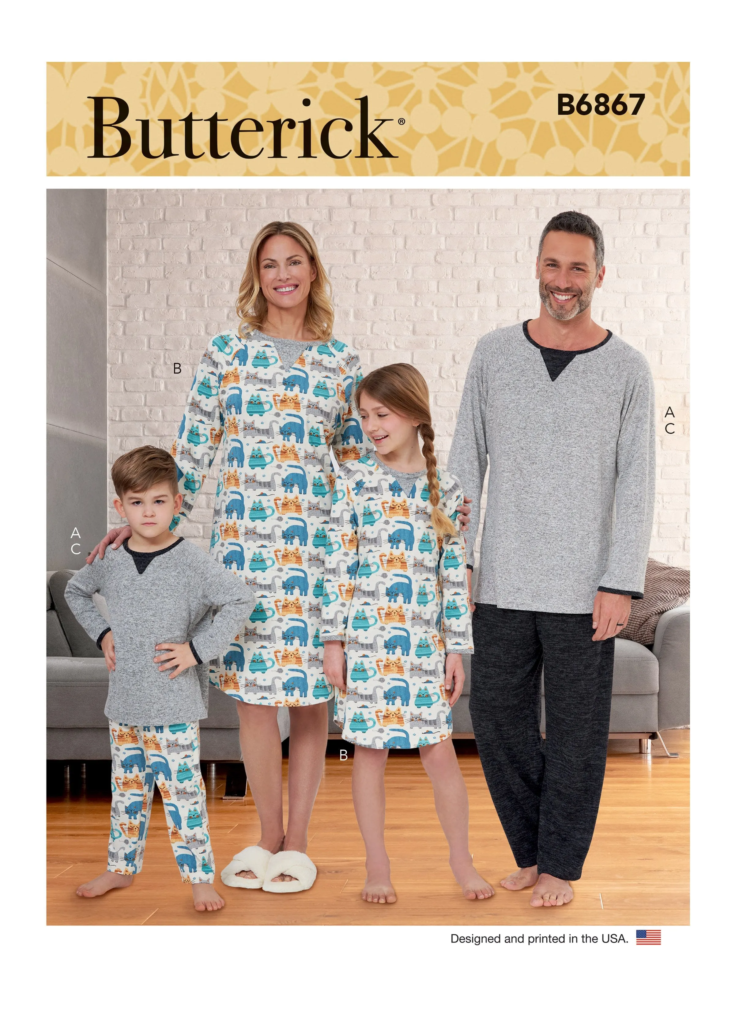 Butterick 6867 Unisex Sleepwear Pattern