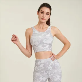 Camouflage Yoga Crop Top Women Push Up Underwear Shockproof Fitness Vest Gym Sportswear Sports Bra