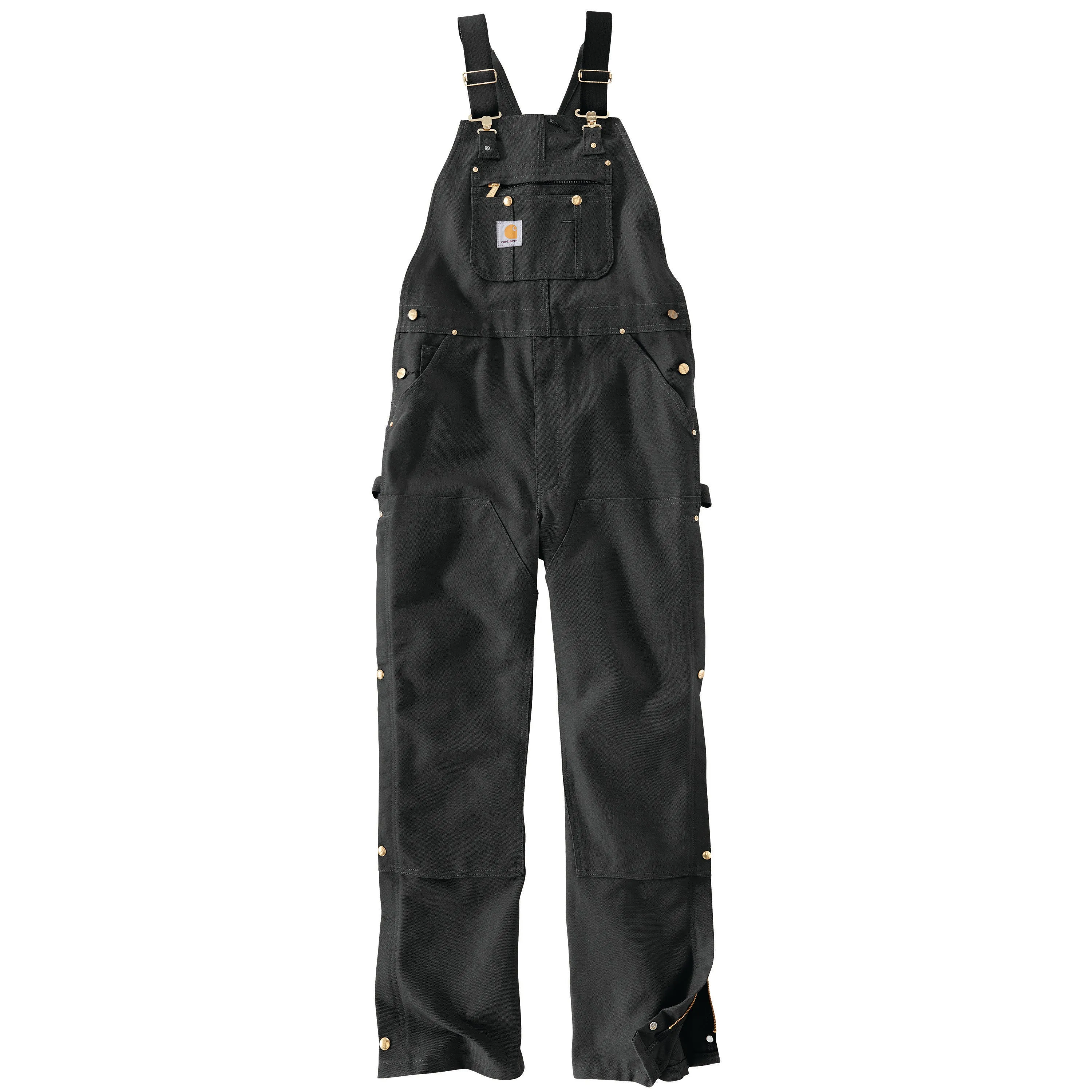 'Carhartt' Men's Unlined Duck Zip To Thigh Bib Overall - Black