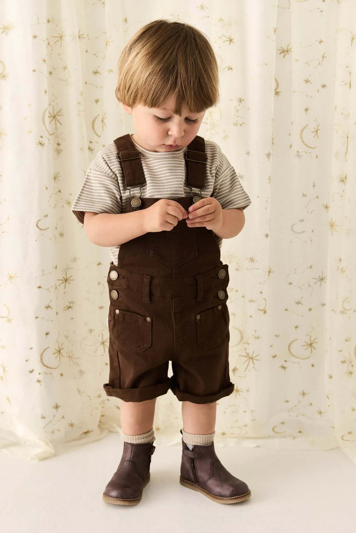 Chase Short Overall - Dark Coffee