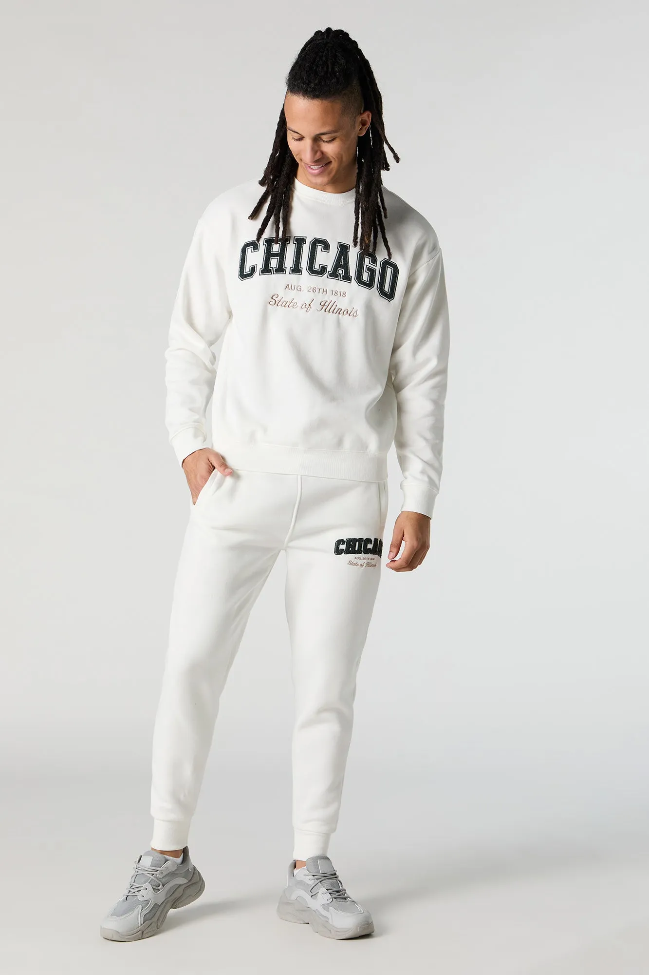 Chenille Embroidered Fleece Jogger