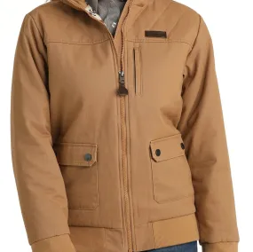 Cinch Women's Canvas Bomber Jacket in Brown