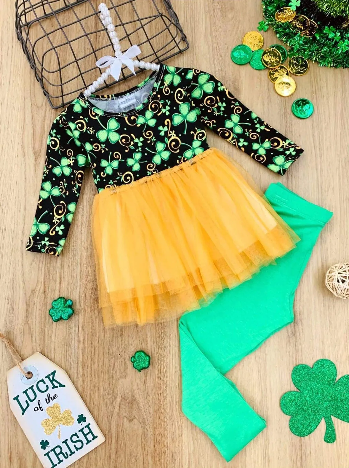 Clover Swirl Tutu Tunic and Legging Set