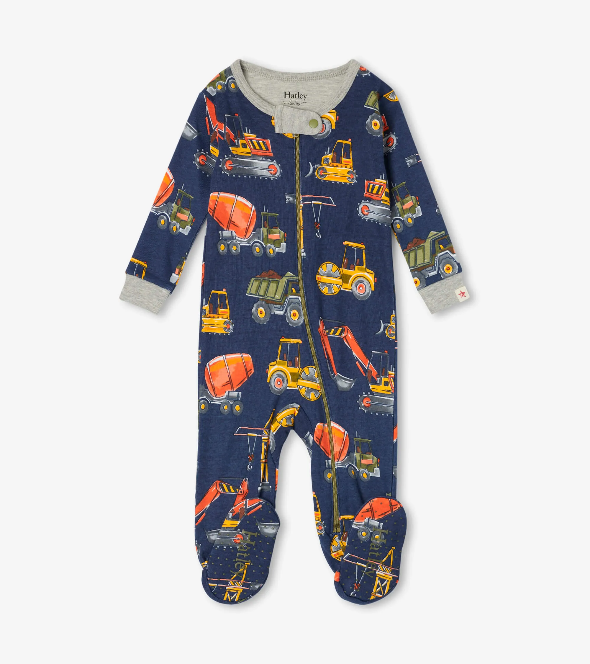 Construction Trucks Organic Cotton Onesie