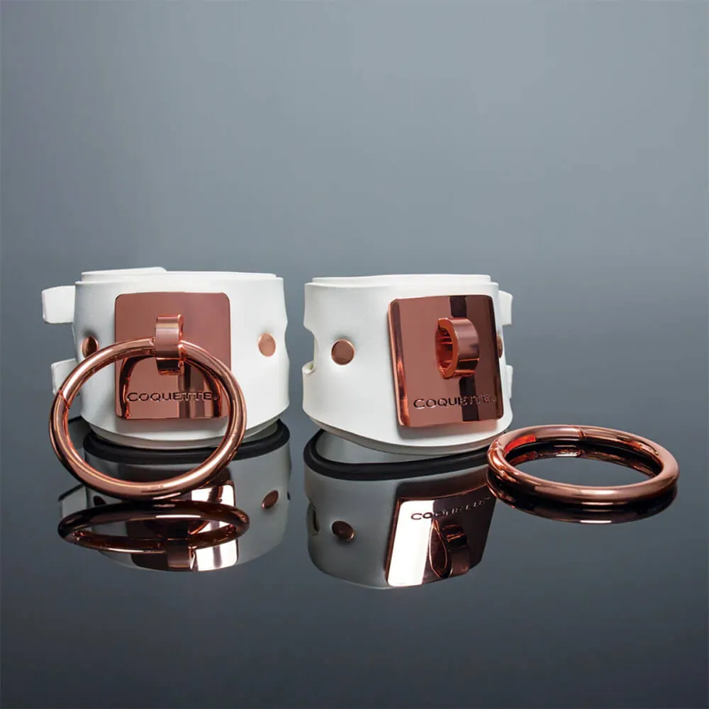 Coquette White and Rose Gold Adjustable Cuffs