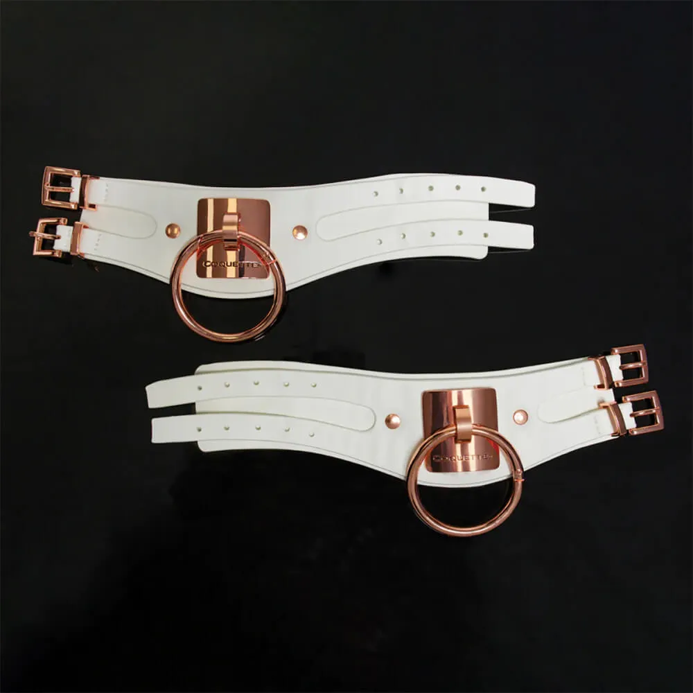 Coquette White and Rose Gold Adjustable Cuffs