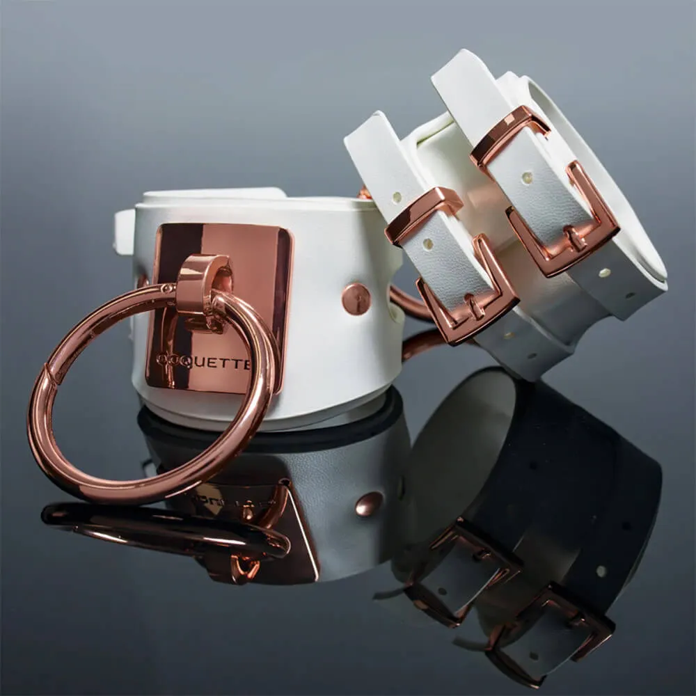 Coquette White and Rose Gold Adjustable Cuffs