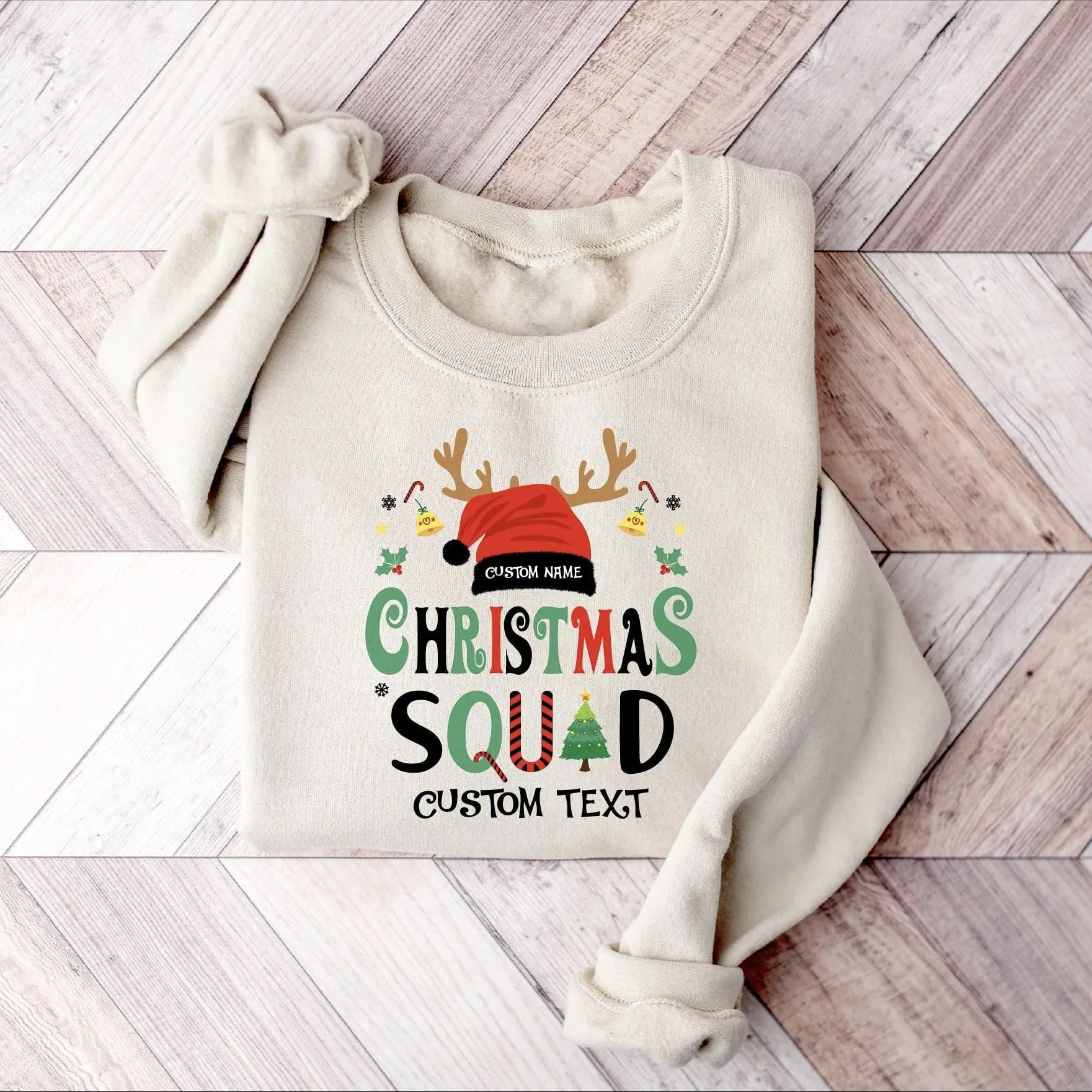 Custom Christmas Squad Sweatshirt - Personalized Holiday Apparel