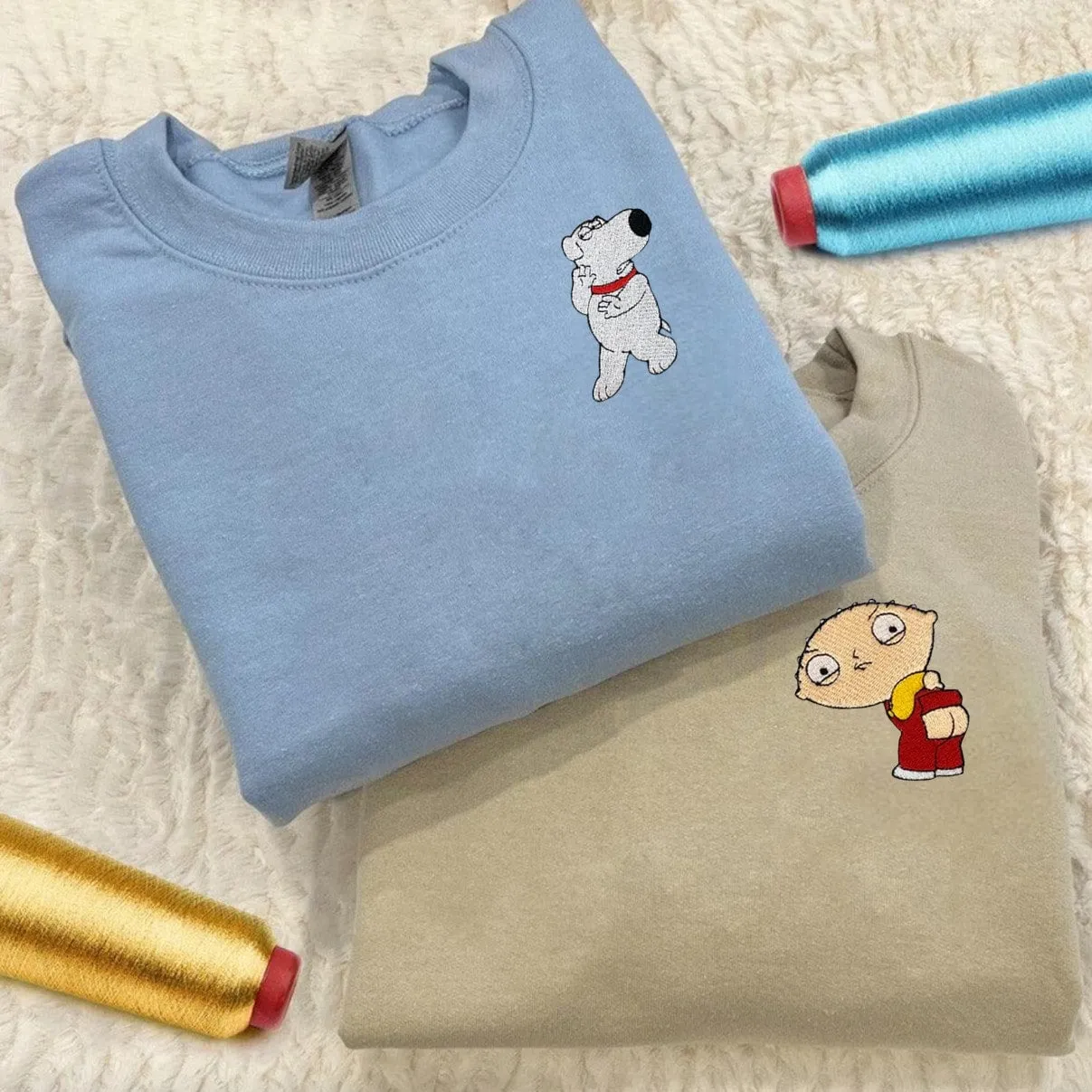 Custom Embroidered Animation Sweatshirts - Personalized Embroidered Sweatshirts For Couples