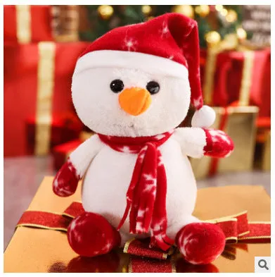 Cute Snowman and Rudolf Plushie