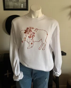 Daisy Bison Drop Shoulder Crew Sweatshirt