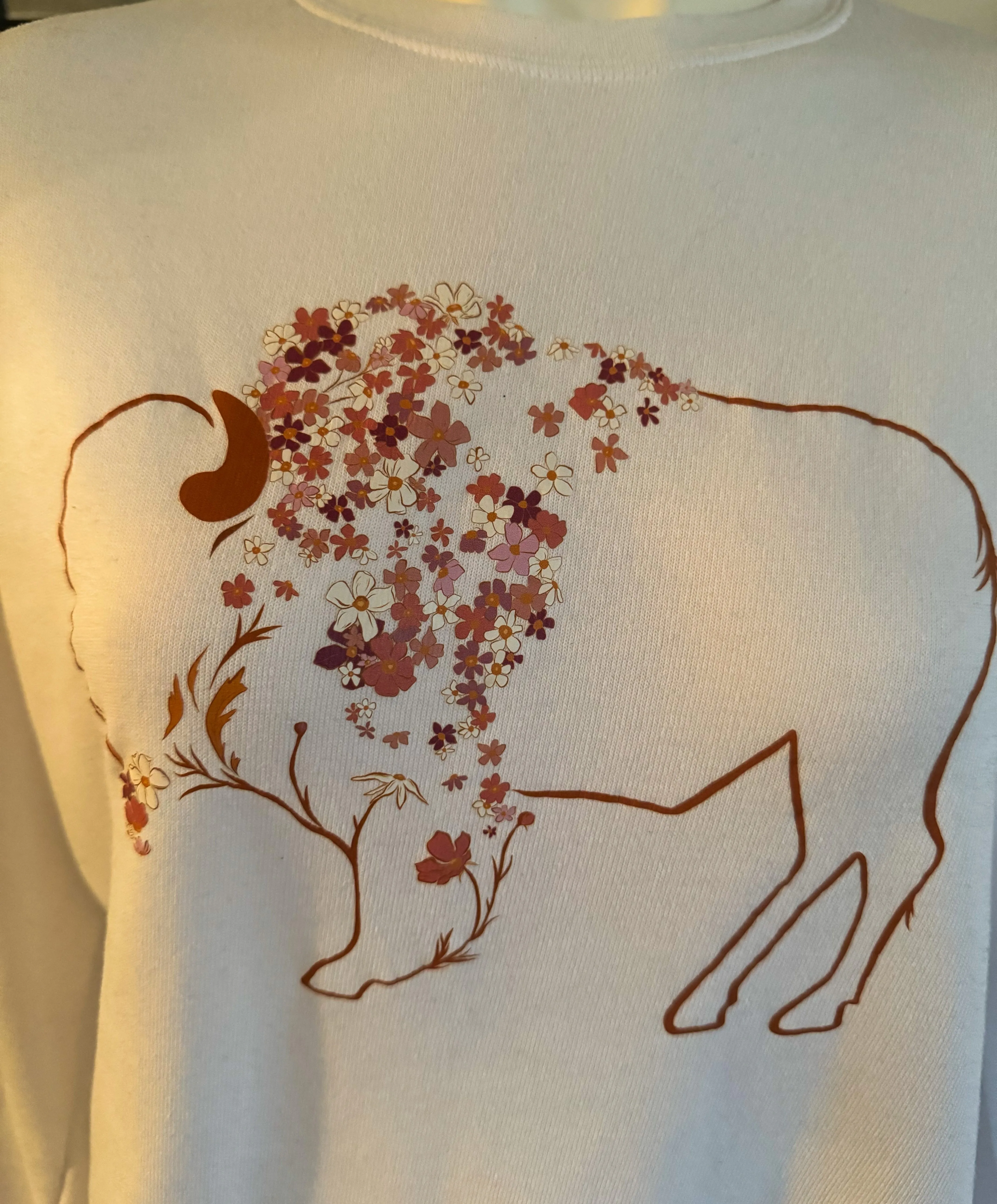 Daisy Bison Drop Shoulder Crew Sweatshirt