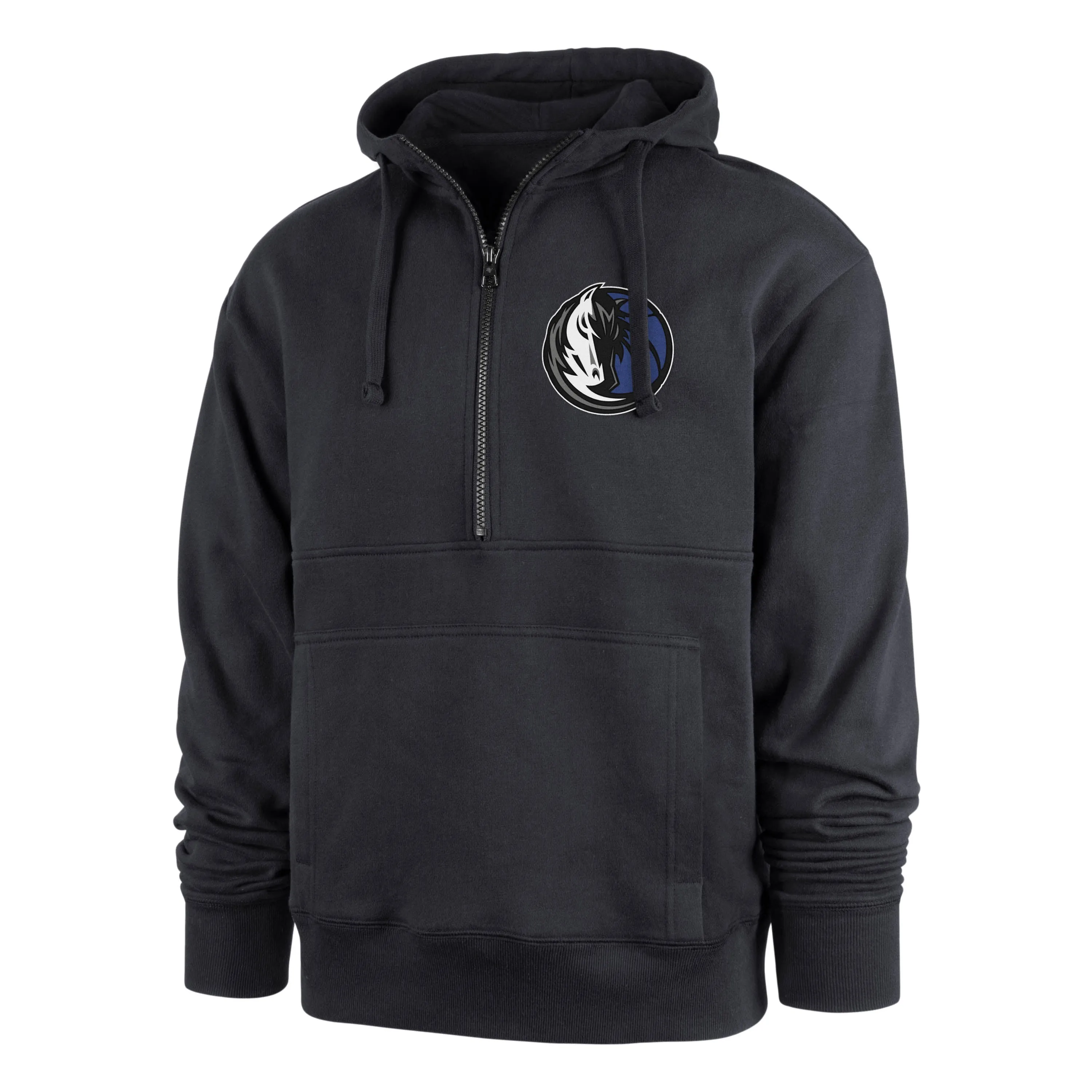 DALLAS MAVERICKS 47 BRAND NAVY BLUE 1/4-ZIP HOODIE SWEATSHIRT