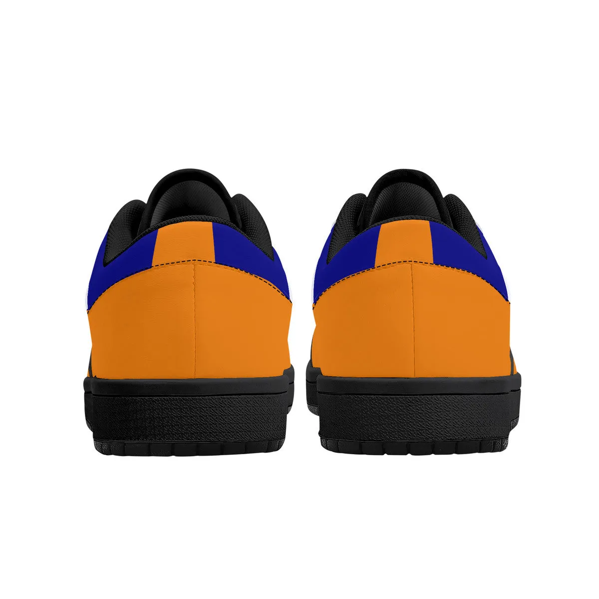 DCYG G4's Orange & Blue, Black Sole Low-Top Leather Sneakers