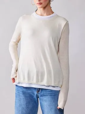 Double Layer Long Sleeve Knit Top