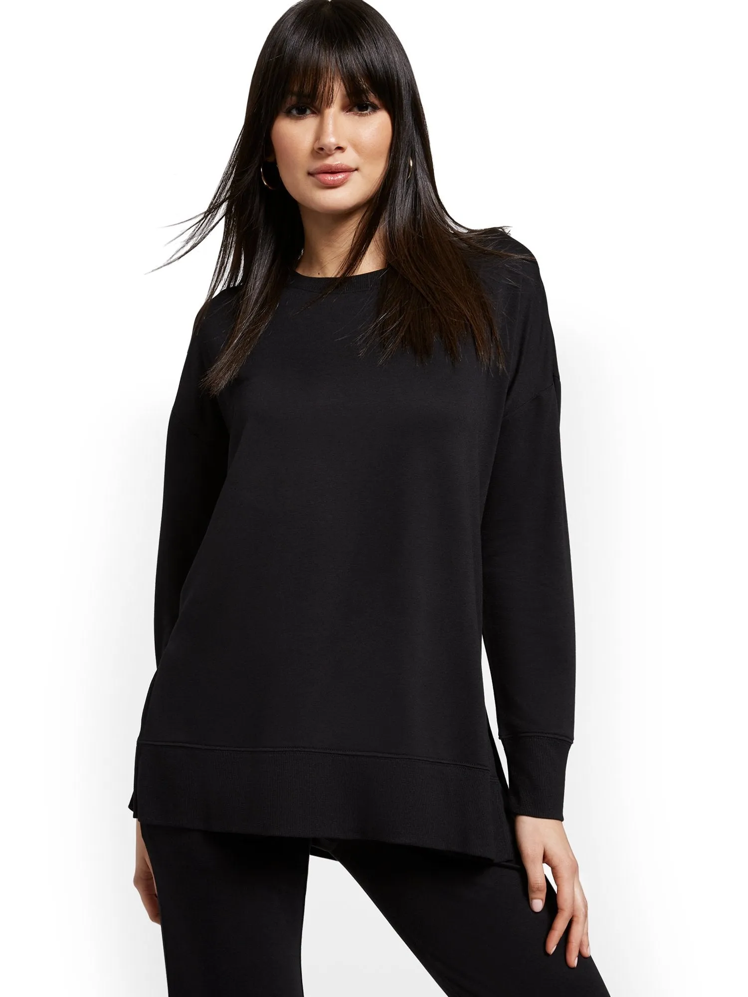 Drapey Side-Slit Tunic Top