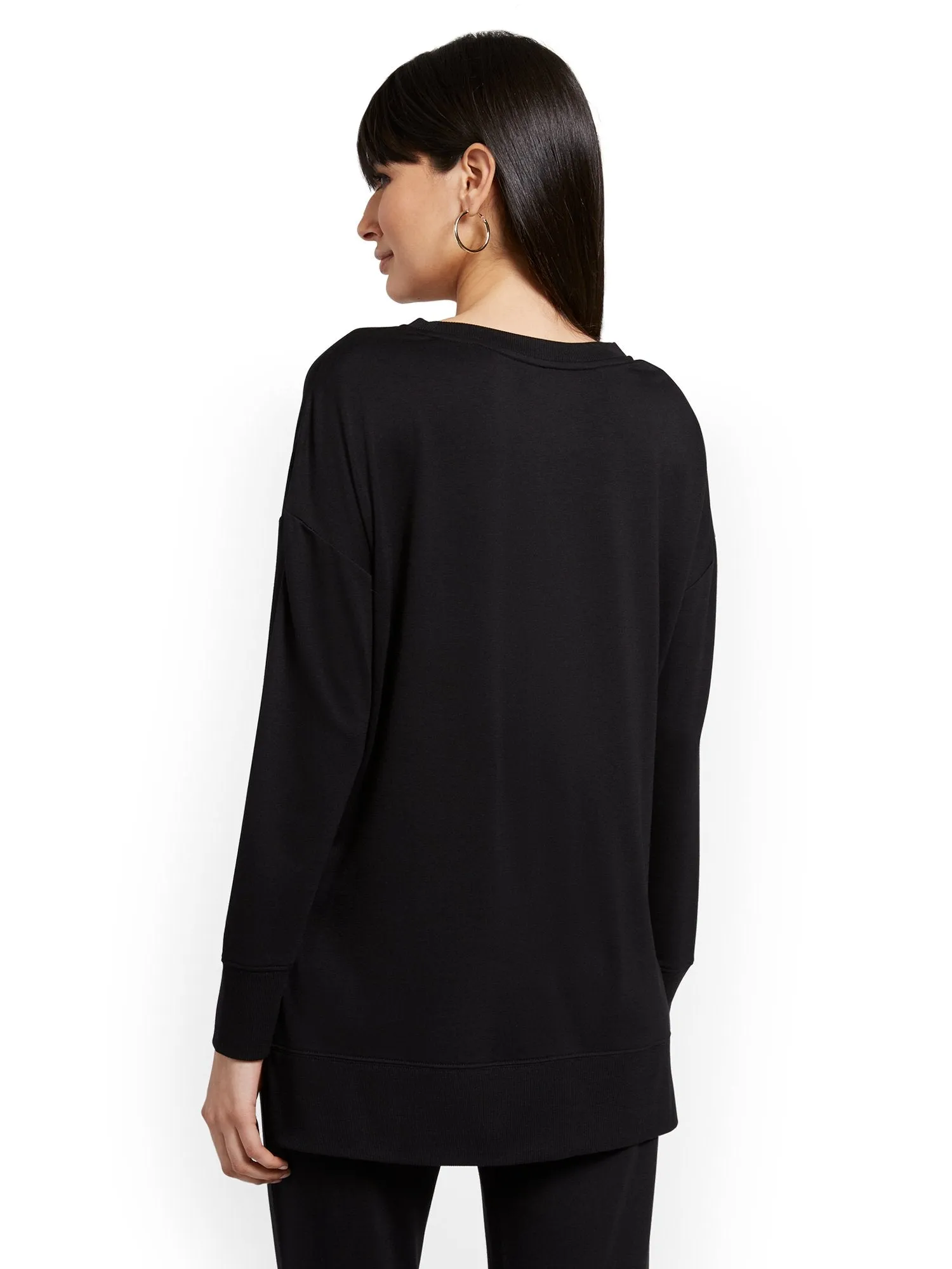 Drapey Side-Slit Tunic Top