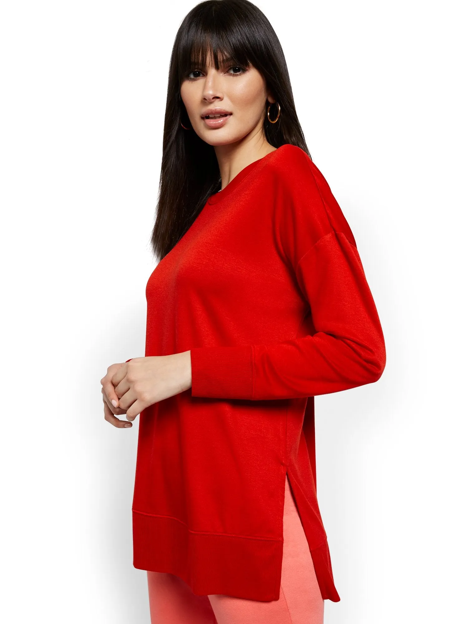 Drapey Side-Slit Tunic Top