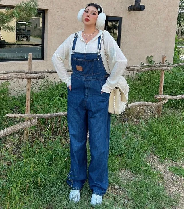 Elly Dark Blue Overall Denim Jeans Pants