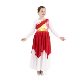 Eurotard 91567C Girls Radiant Quartz Asymmetrical Tunic