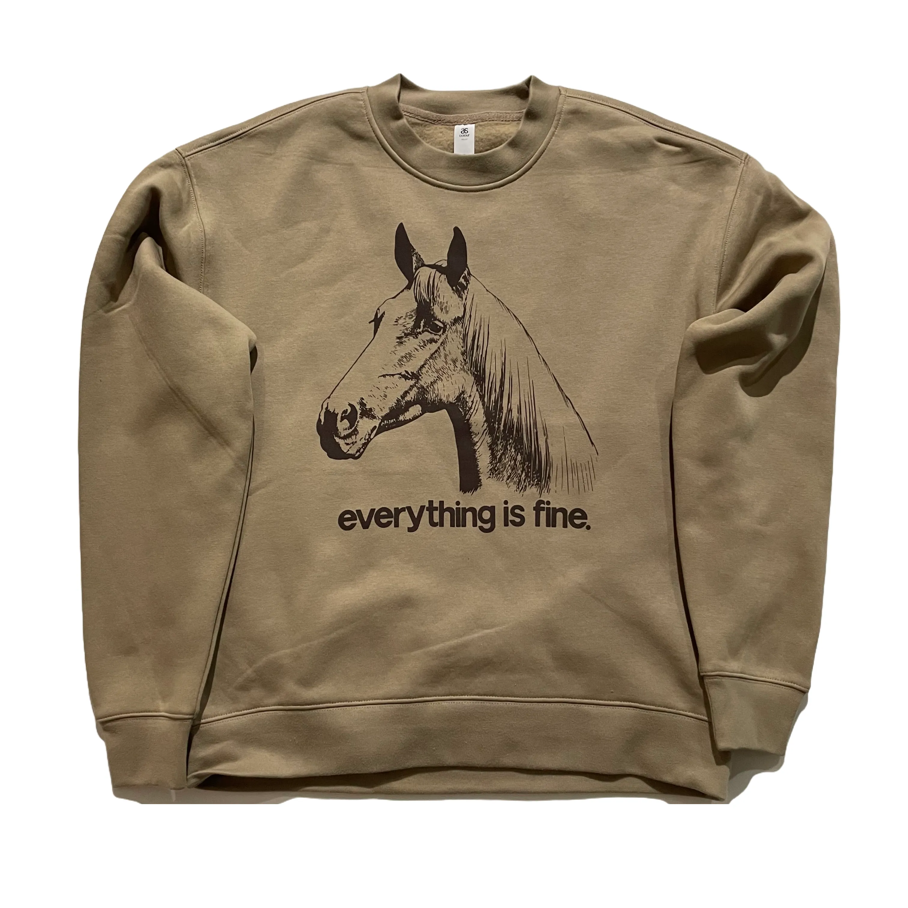 Everything is Fine Sweatshirt - Brown Horse