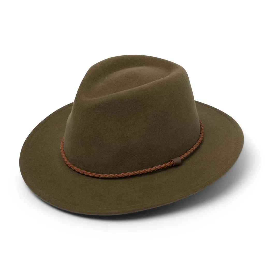 Evoke Beltana Unisex Fedora - Khaki